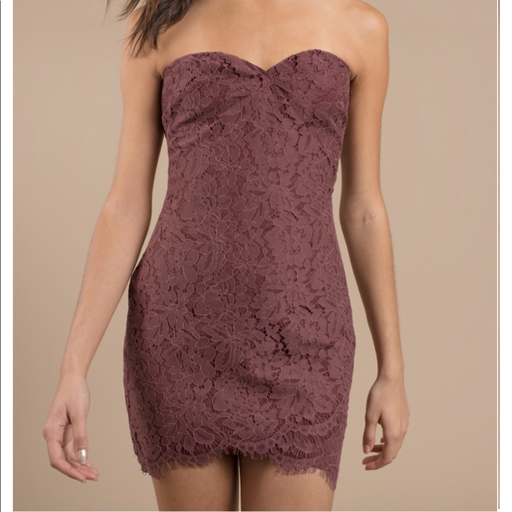 Strapless lace dress